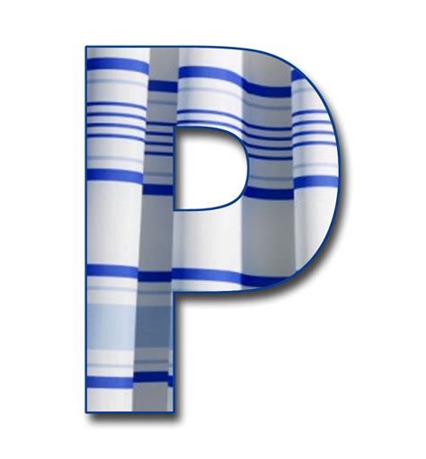 The Letter P Is Made Up Of Blue And White Stripes