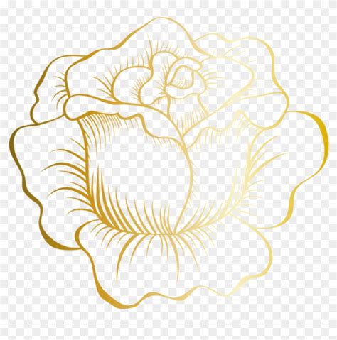 Download Golden Rose Clipart Png Photo Transparent Gold Flowers Png