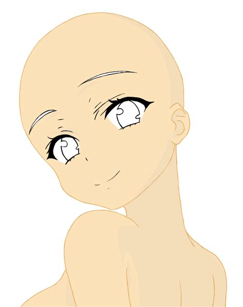 An Anime Character With Big Eyes And No Shirt On Looking At The Camera