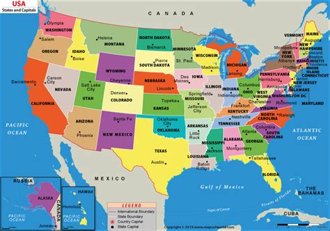 Estados Unidos Estados Y Capitales Mapa En Mapa De Estados Unidos Estados Y Capitales Y