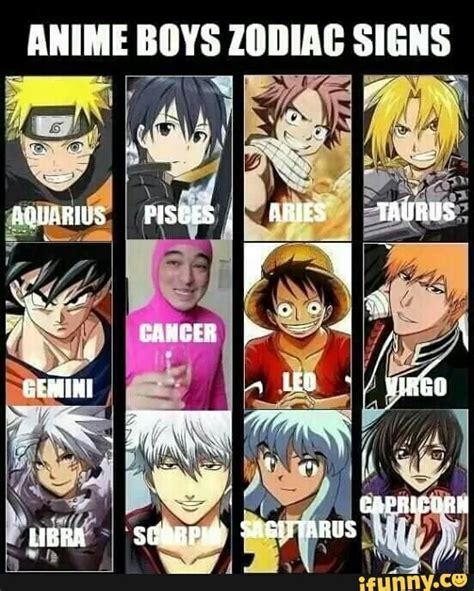 Find out which anime character lives within you! Pin by Jonathan Sexton on Anime | Anime zodiac, Anime ...