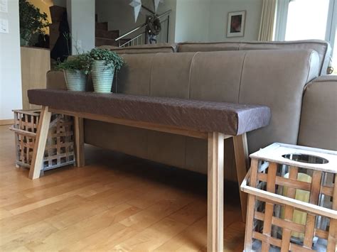 Ikea Hack Skogsta Bench Upholstered With Foam To Create A Console For
