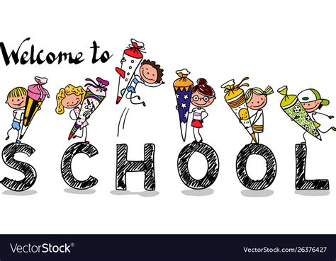 First Day School Welcome To School Royalty Free Vector