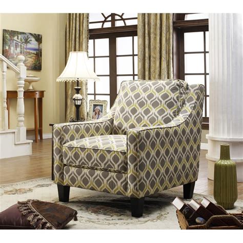 Best Master Tori Fabric Upholstered Living Room Arm Chair In Yellow