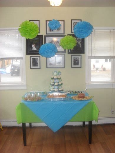 Shop furniture, lighting, storage & more! turquoise & lime green Baby Shower Party Ideas | Blue ...