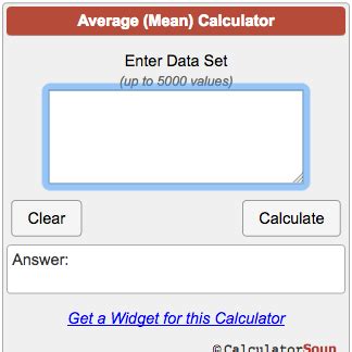 Average Calculator (Mean)