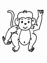 Monkey Coloring Baby Printable sketch template