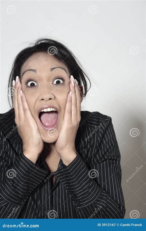 Asian Surprised Woman Stock Image Image Of Shouting Face 3912167