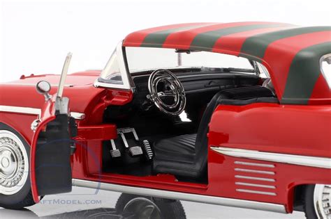 Cadillac Series 62 Year 1958 With Freddy Krueger Figure Red Jada Toys