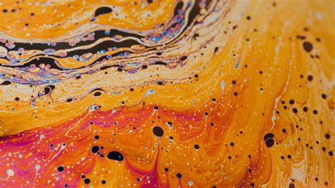 Yellow Black Paint Stains Liquid 4k Hd Abstract Wallpapers Hd