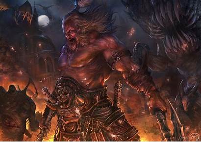 Barbarian Diablo Battle Warrior Fantasy Dark Conan