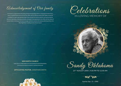 Free Obituary Template Photoshop Of Editable Funeral Obituary Template