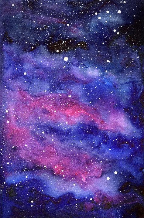 Watercolor Galaxy Pink Nebula Painting By Olga Shvartsur Pixels Merch