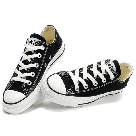 Classic Converse Chuck Taylor All Star Low Top Optical Black Canvas Sneakers 101001 5200
