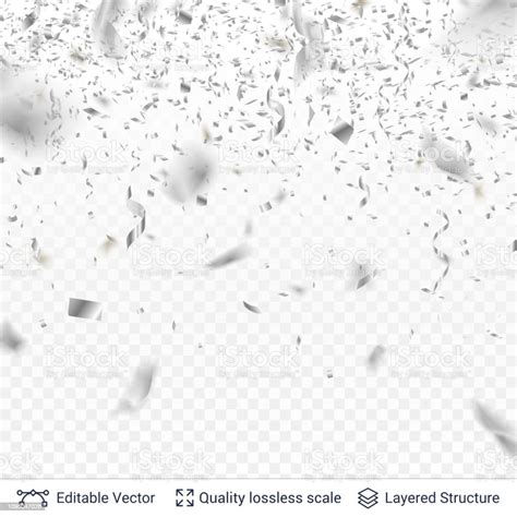 Silver Festive Tinsel Confetti Blurred In Motion Stock Illustration