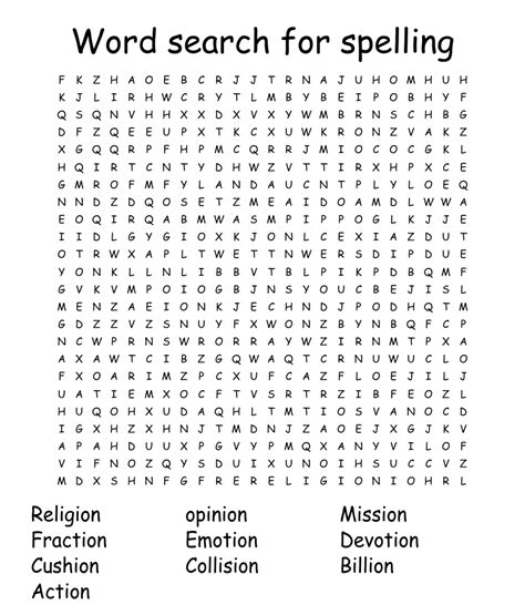 Word Search For Spelling Wordmint