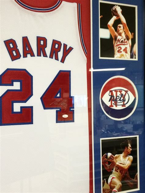 Rick Barry Signed 34x42 Custom Framed Jersey Jsa Coa Pristine Auction