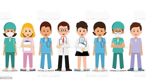 Medical Team Isolated On White Stock Illustration Download Image Now
