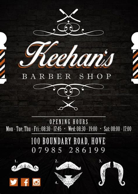Keehans Barber Shop Flyer Barber Shop Barbershop Design Barber Shop