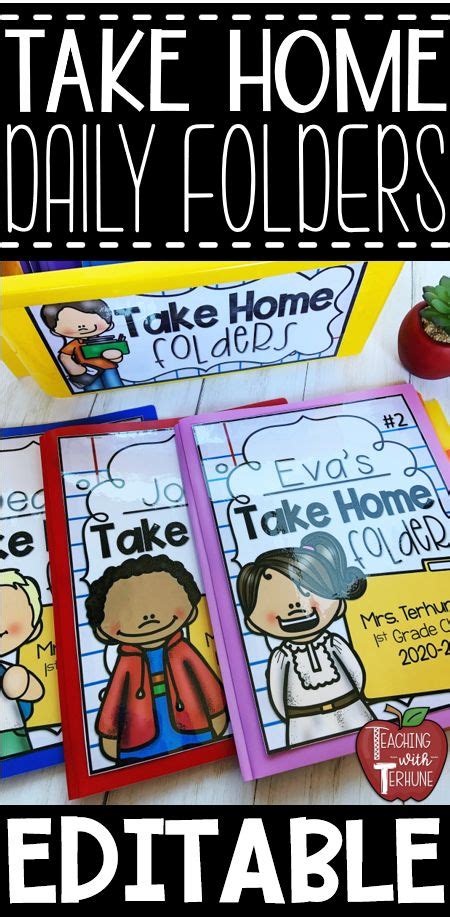 Editable Take Home Folder Covers Labels And Behavior Calendars Take