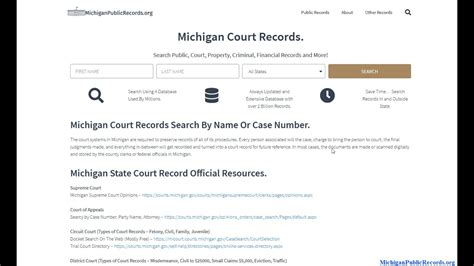 michigan court records public criminal search online by case or name free youtube