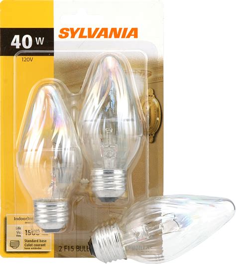 Sylvania Incandescent Flame Lamp F15 Medium Base 120v Light Bulb 40w