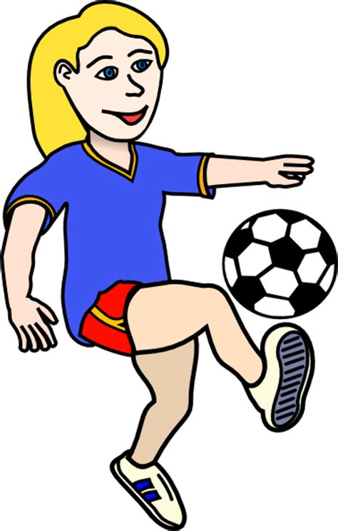 Soccer Playing Girl Coloured Clip Art At Vector Clip Art