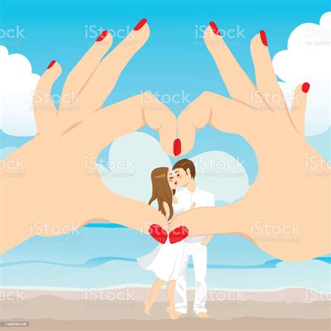 Beach Kiss Love Heart Stock Illustration Download Image Now Adult Beach Beauty Istock