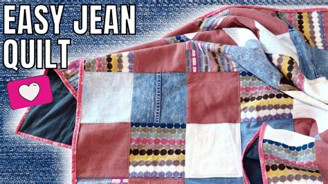 How To Make A Jean Quilt Beginner Sewing Easy Denim Quilt Tutorial