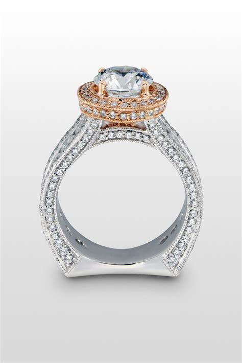 Chelsa A Rose Gold Halo Takes Center Stage Of This Engagement Ring