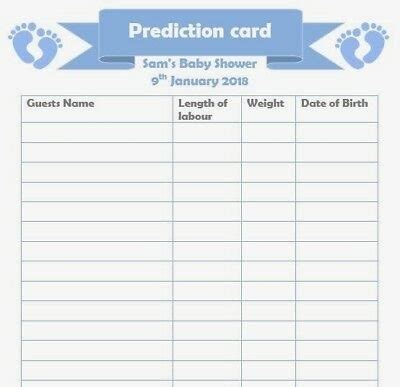 When do you think this little one will arrive, and what do you think his or her birth weight will be? Printable Baby Guess Date Chart Image | Calendar Template 2020