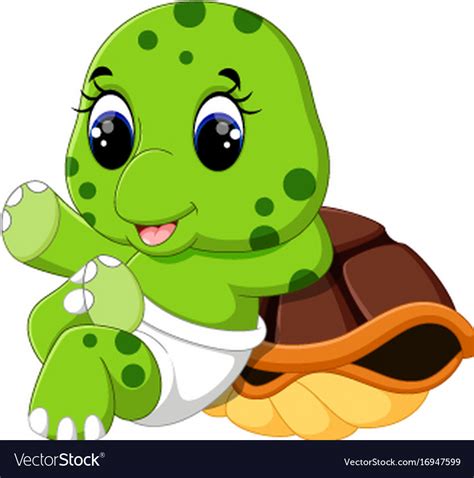 Cute Turtle Cartoon Royalty Free Vector Image Vectorstock