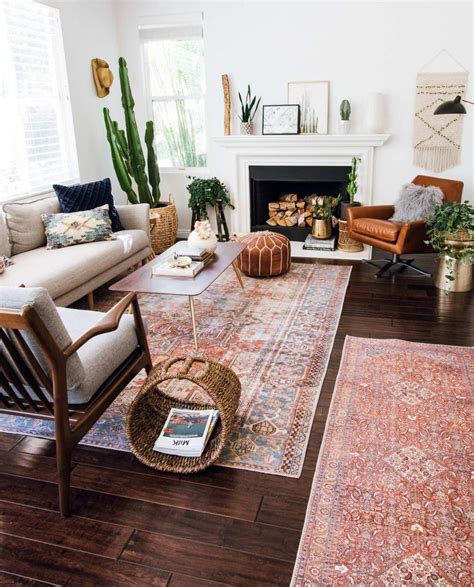 Layered And Cozy Eclectic Living Space Boho Vintage And Mid Century