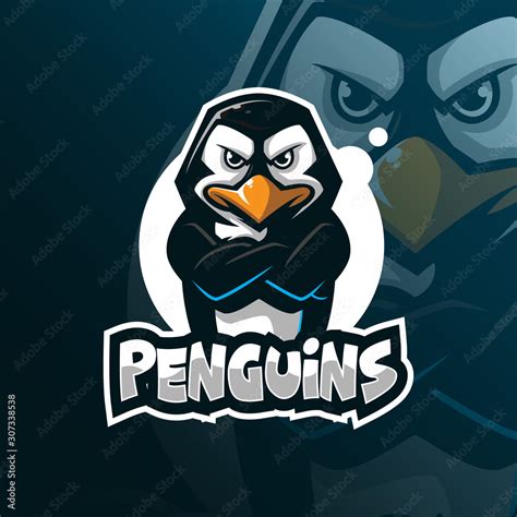 Penguin Mascot Logo Design Vector With Modern Illustration Concept