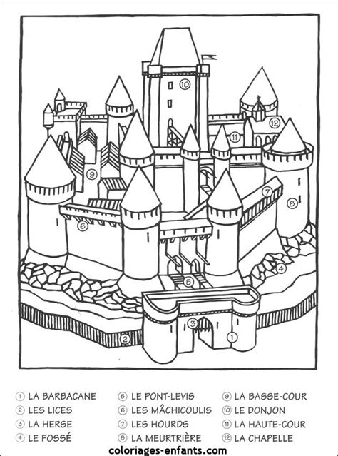 un châteaufort à colorier  Château fort, Coloring books, Coloring