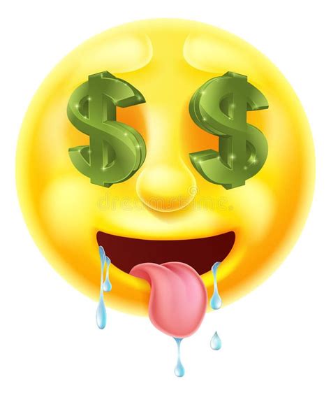 La Muestra De Dólar Observa El Emoticon Emoji Stock De Ilustración
