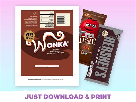 Free Printable Willy Wonka Chocolate Bar Wrapper Printable Templates