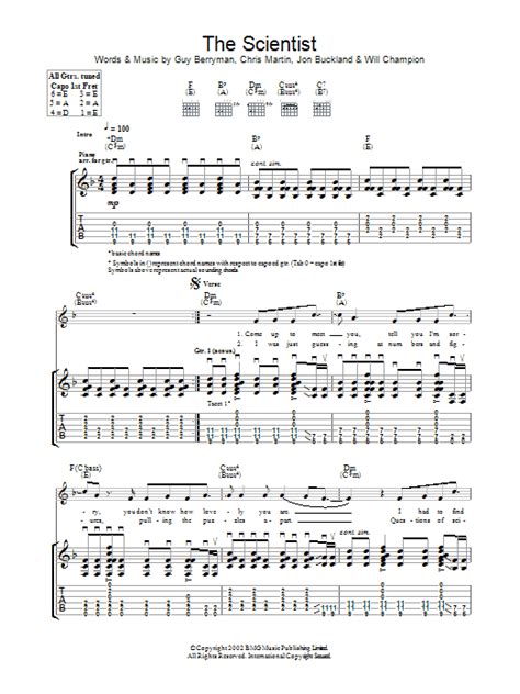The Scientist By Coldplay Guitar Tab Guitar Instructor