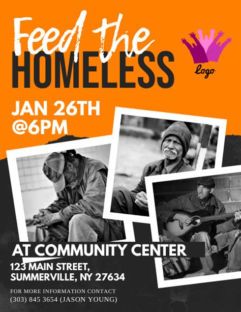 Feed The Homeless Flyer Template Postermywall