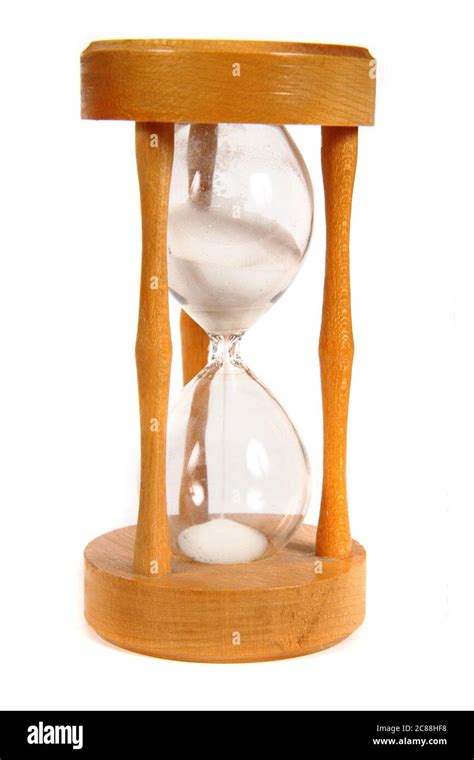 Wooden Hourglass Isolated On The White Background Stock Photo Alamy