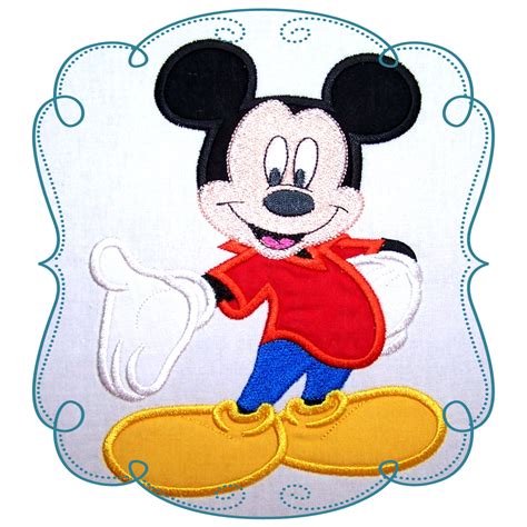 Mickey MOuse Applique Machine Embroidery Design Pattern-INSTANT DOWNLOAD | Mickey Mouse Applique ...