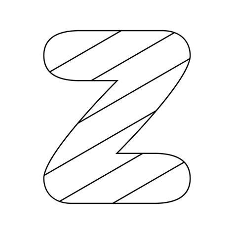 Coloring Page With Letter Z For Kids 12748104 Vector Art At Vecteezy