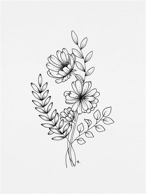 Simple Wildflower Bouquet Framed Art Print By Wildbloom Art Flower