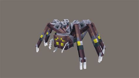 Artstation Spider Mech Minecraft 3d Model Blockbench