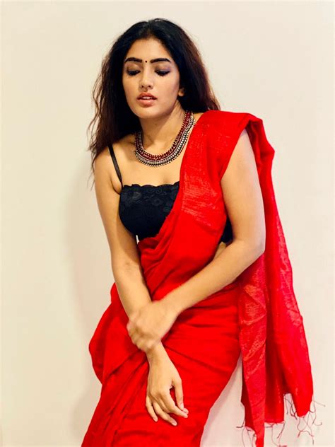 Actress Eesha Rebba Hot Photos In Red Saree Eesha Rebba Instagram
