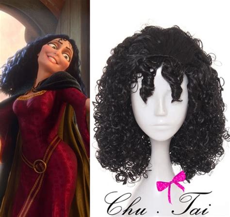 Tangled Rapunzel Mother Gothel Witch Black Wig Cosplay Kinky Curly