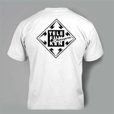 White T Shirt With Black Logo Telefunken Motorsports