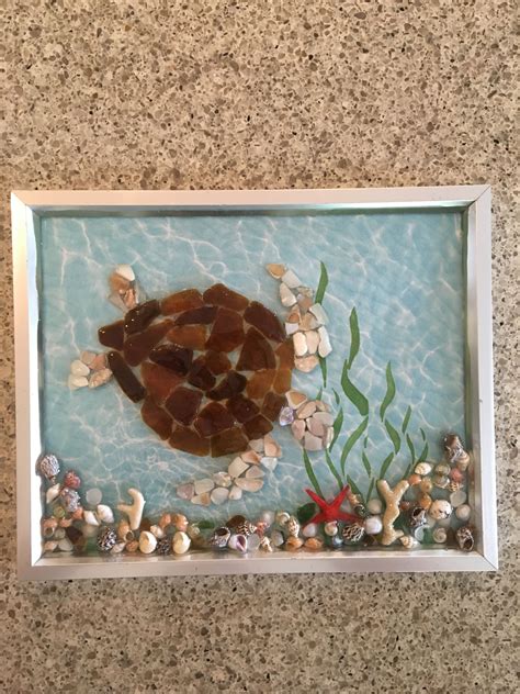Glass Art Picture Art With Glass Turtle Sea Turtle Art Glass Art