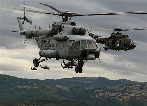 Photo Kfor Multinational Multi Helicopter Formation Over Kosovo The