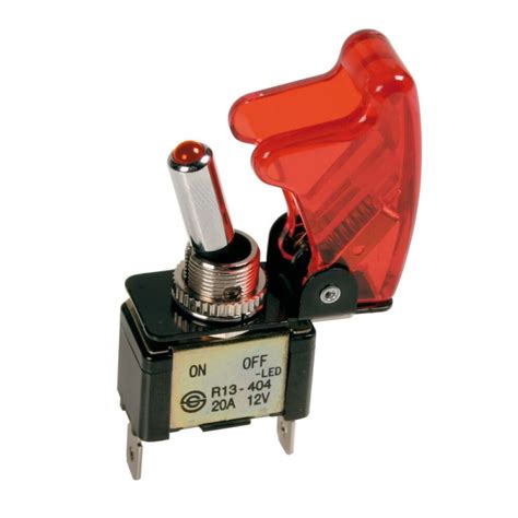 Interruptor De Palanca Con Seguro 2 Terminales 1224v 20a Rojo